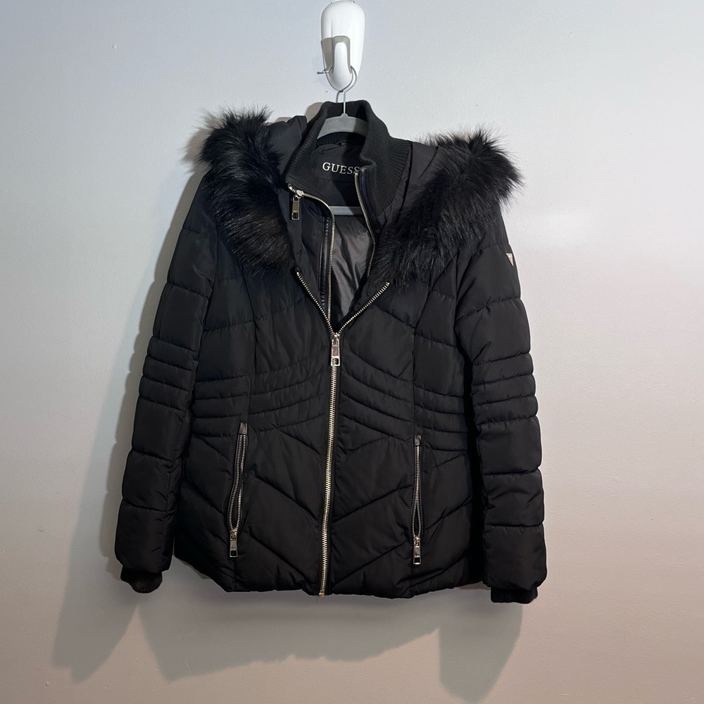 Winter jacket with fur hood